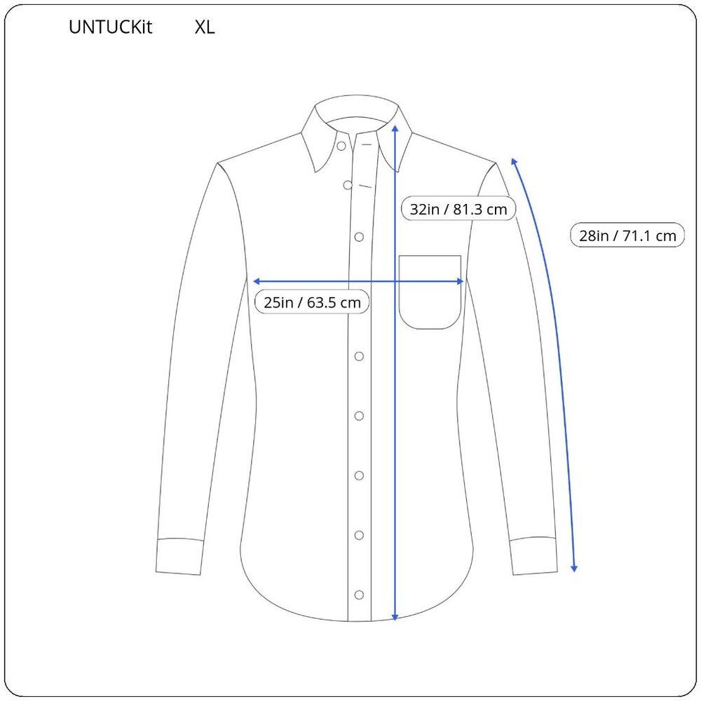 UNTUCKit XL Mens Grey Slim Fit Straight Point Collar Dress Shirt - Picture 3 of 9